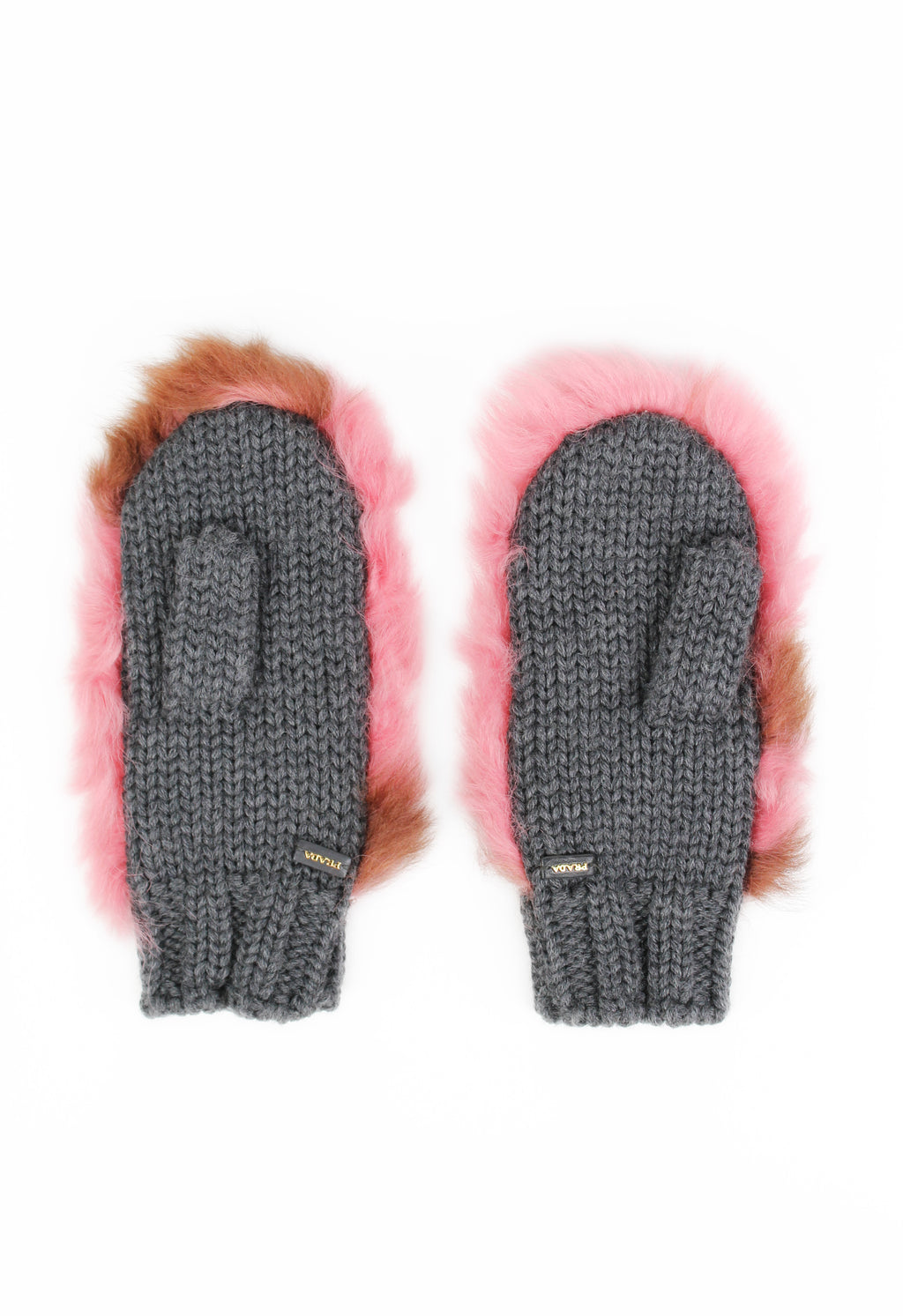 PRADA FW 2017 PINK FUR MITTENS