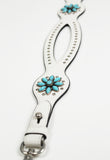 PRADA TURQUOISE STONE FLOWER STUDDED BAG STRAP