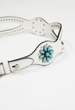 PRADA TURQUOISE STONE FLOWER STUDDED BAG STRAP