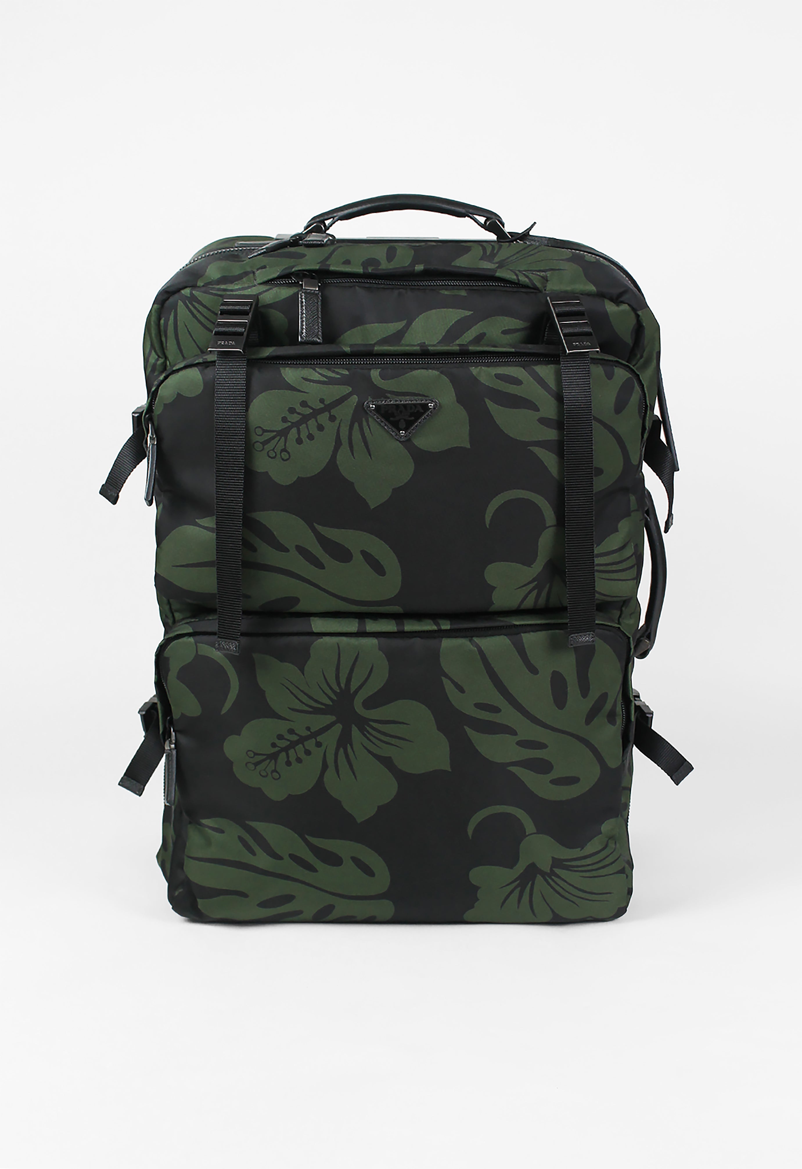 PRADA TESSUTO NYLON HIBISCUS SUITCASE