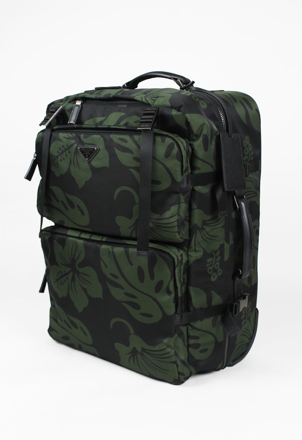 PRADA TESSUTO NYLON HIBISCUS SUITCASE