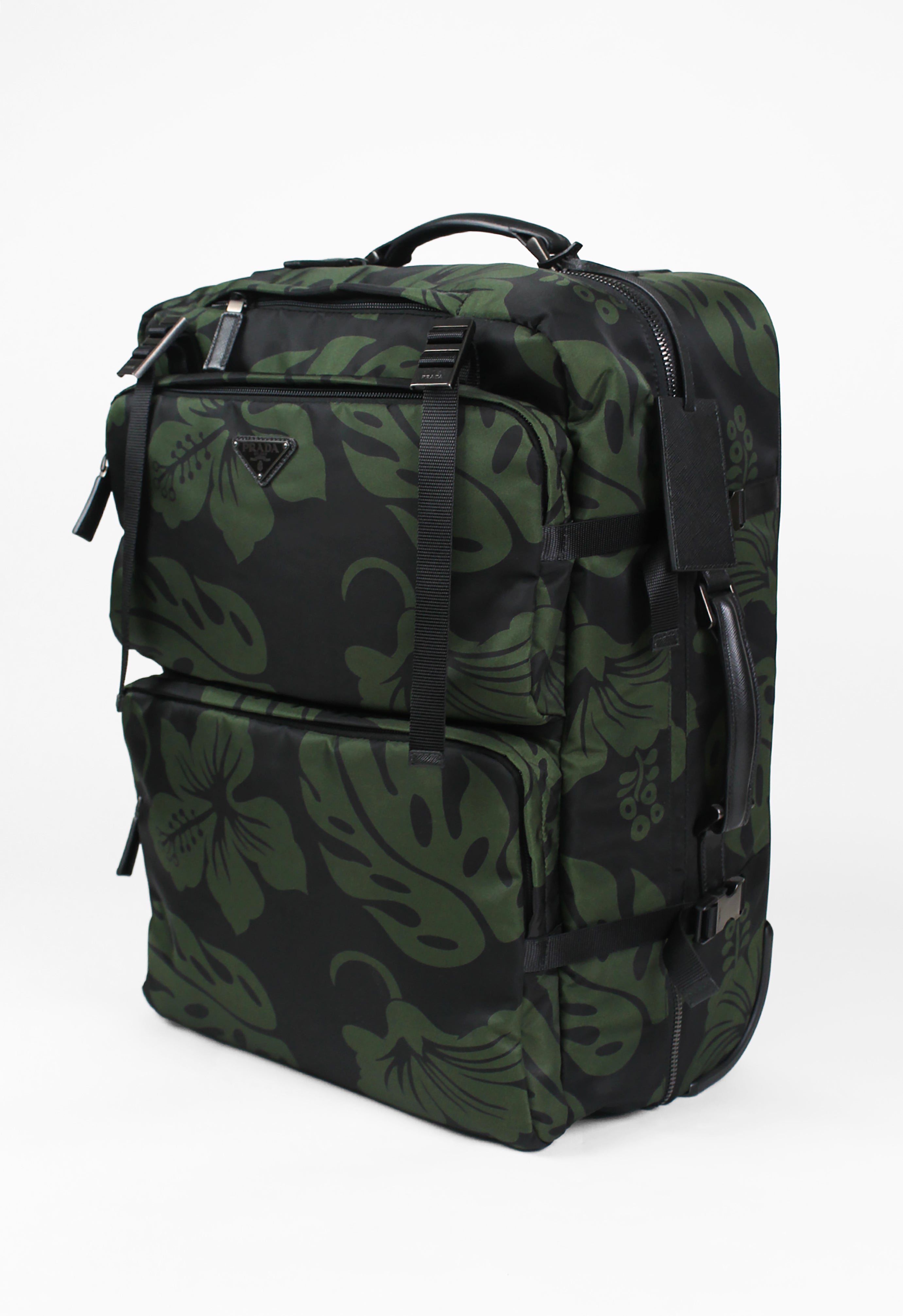 PRADA TESSUTO NYLON HIBISCUS SUITCASE