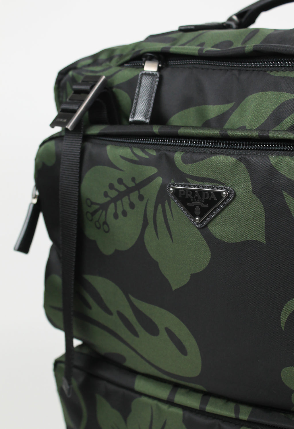 PRADA TESSUTO NYLON HIBISCUS SUITCASE