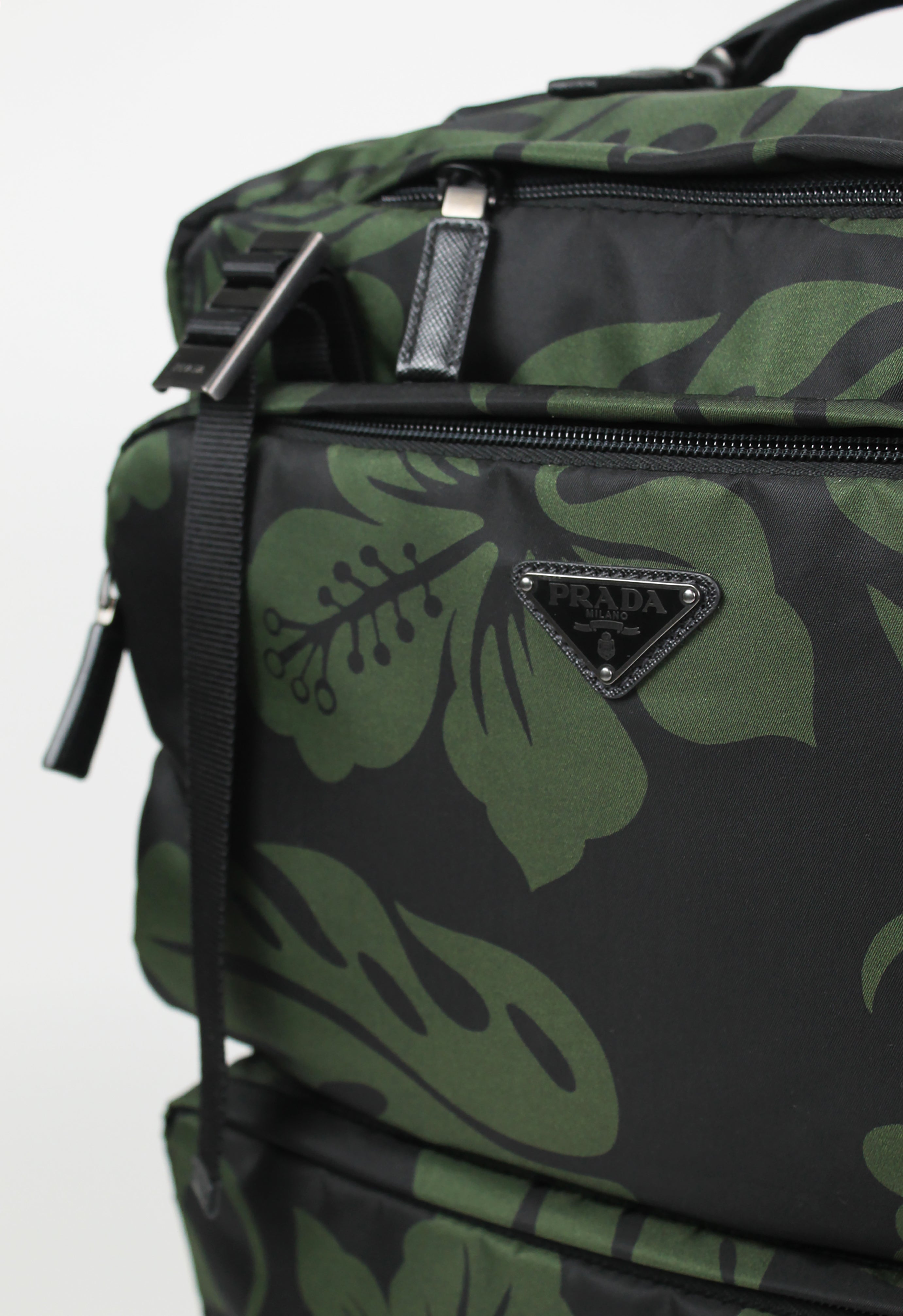 PRADA TESSUTO NYLON HIBISCUS SUITCASE