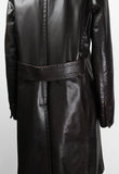 PRADA LONG BROWN LEATHER COAT