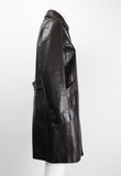 PRADA LONG BROWN LEATHER COAT