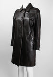 PRADA LONG BROWN LEATHER COAT