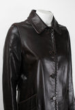 PRADA LONG BROWN LEATHER COAT