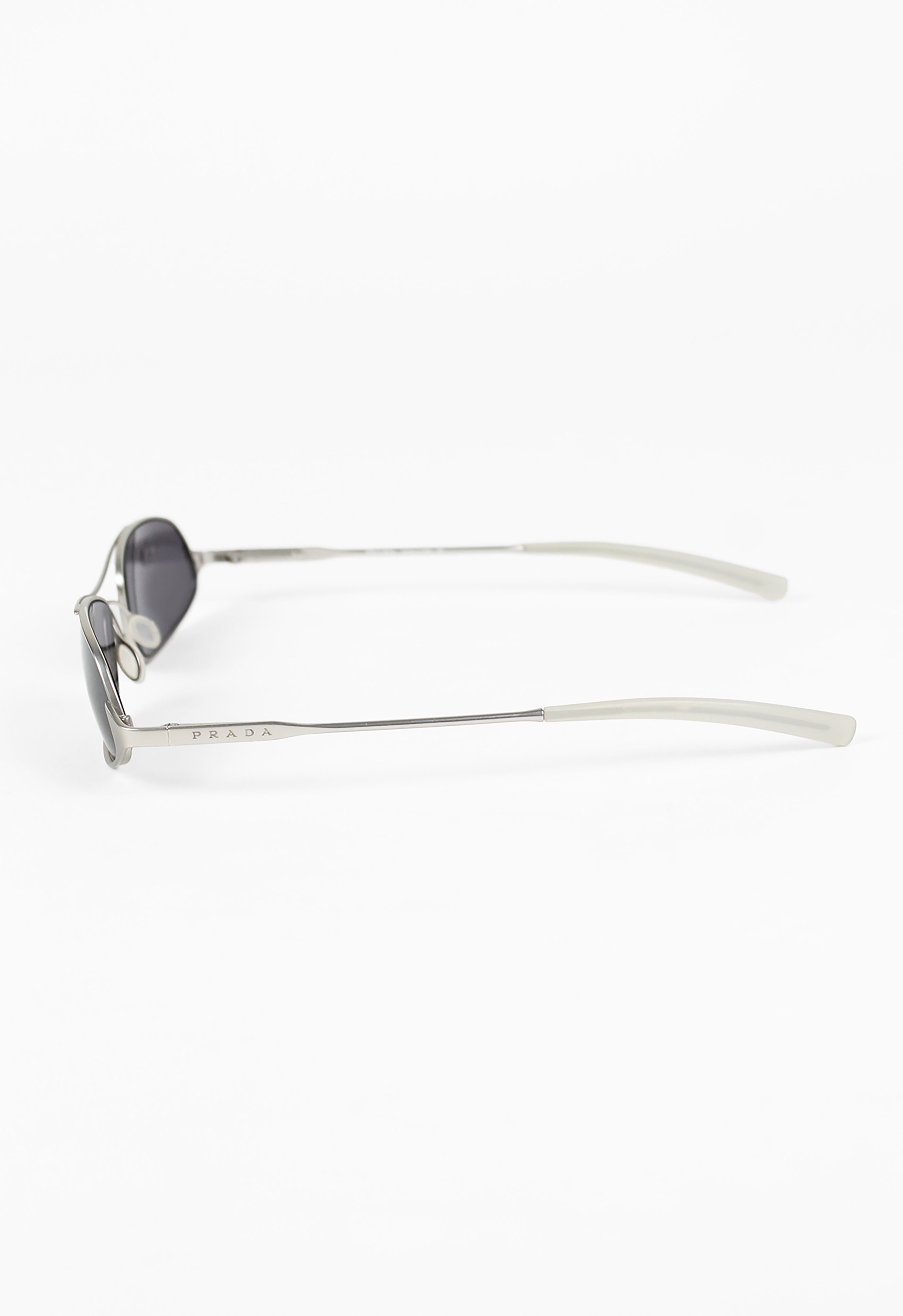 PRADA SS 2000 MATTE SILVER FROSTED SUNGLASSES