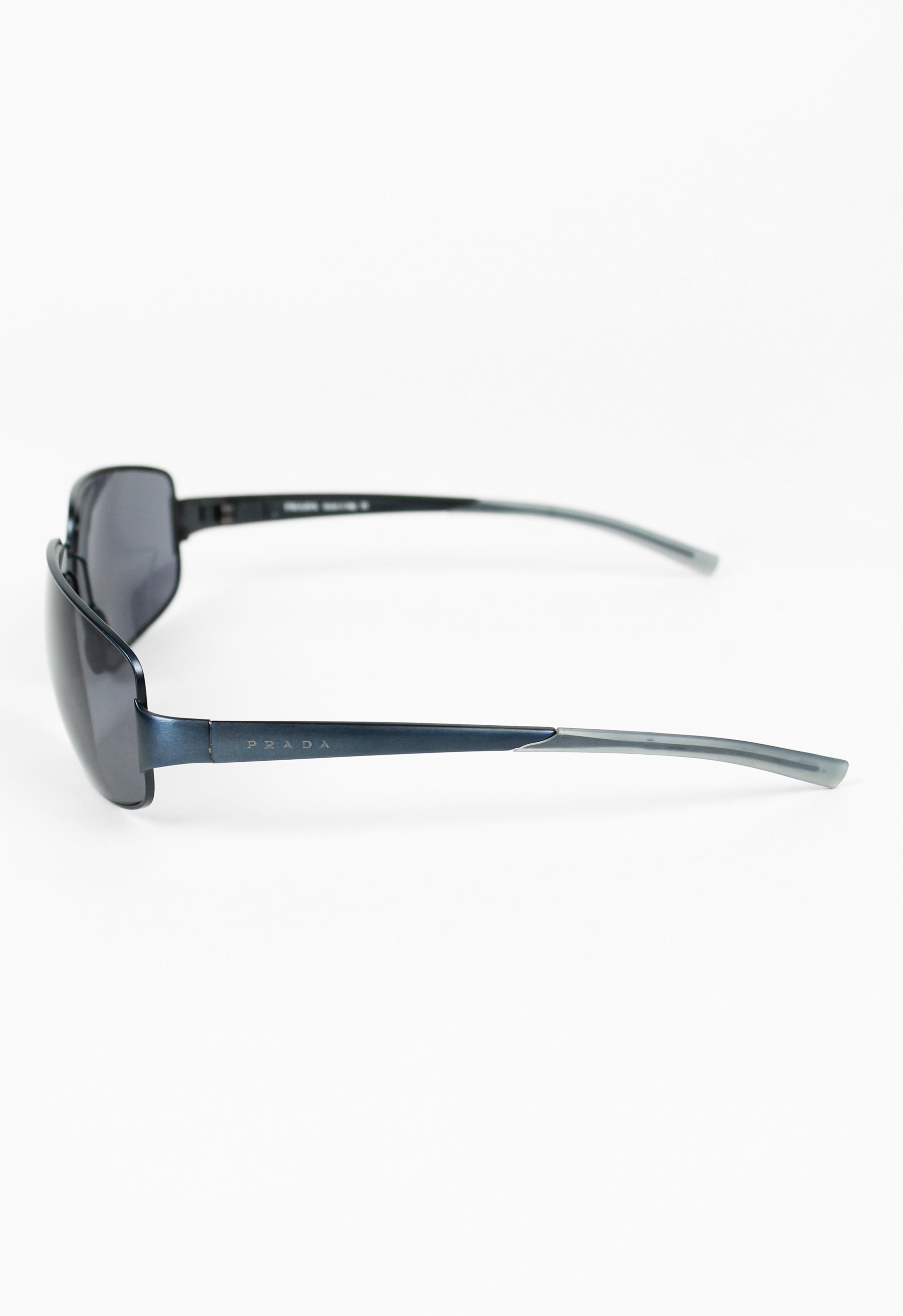 PRADA SS 2000 BLUE METALLIC SQUARE SUNGLASSES