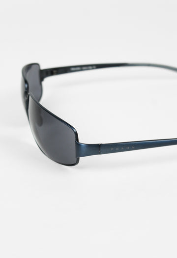 PRADA SS 2000 BLUE METALLIC SQUARE SUNGLASSES – THE 543