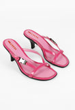 PRADA HOT PINK KITTEN HEEL SANDALS