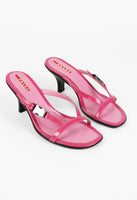 PRADA HOT PINK KITTEN HEEL SANDALS