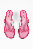 PRADA HOT PINK KITTEN HEEL SANDALS