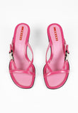 PRADA HOT PINK KITTEN HEEL SANDALS