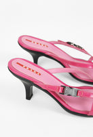 PRADA HOT PINK KITTEN HEEL SANDALS