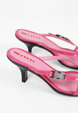 PRADA HOT PINK KITTEN HEEL SANDALS