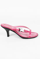 PRADA HOT PINK KITTEN HEEL SANDALS