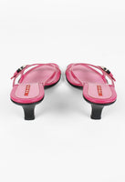 PRADA HOT PINK KITTEN HEEL SANDALS