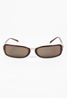 PRADA RECTANGULAR BROWN AND SILVER SUNGLASSES