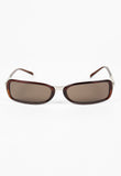 PRADA RECTANGULAR BROWN AND SILVER SUNGLASSES