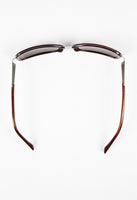 PRADA RECTANGULAR BROWN AND SILVER SUNGLASSES