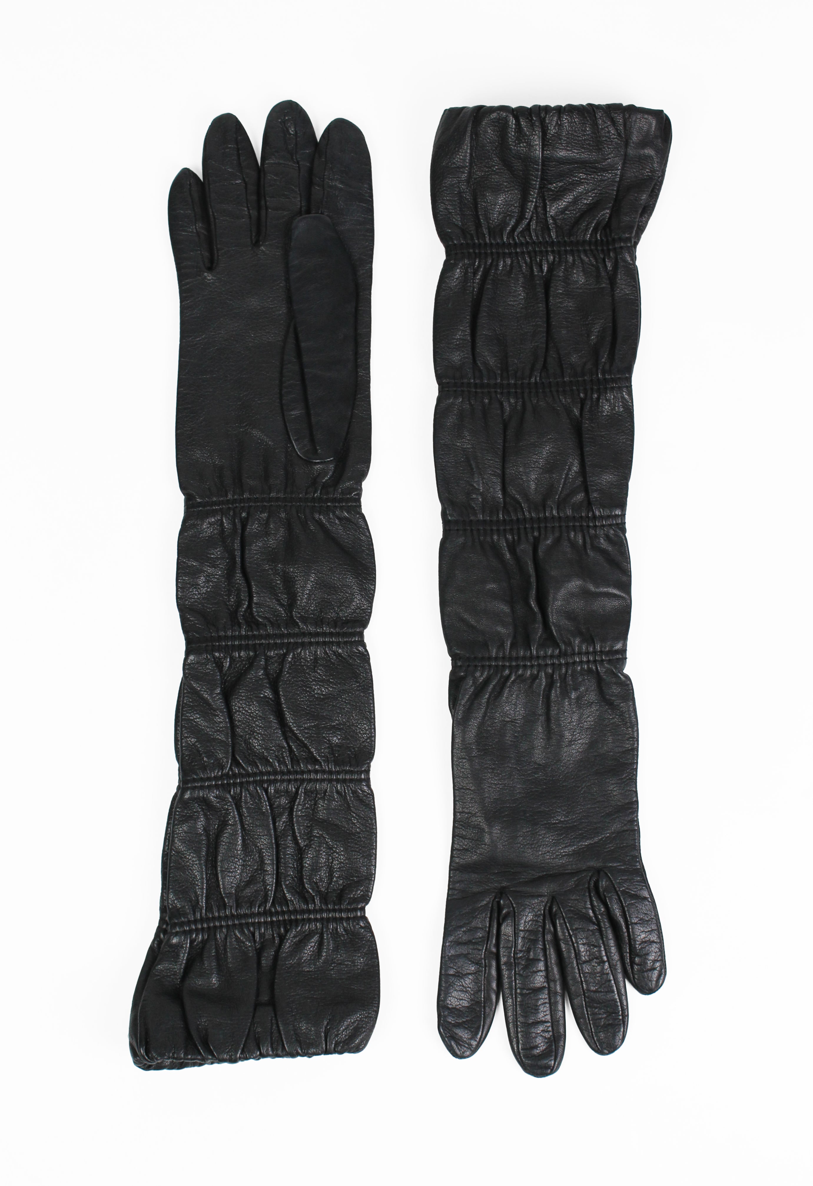 PRADA FW 2006 RUCHED LEATHER GLOVES