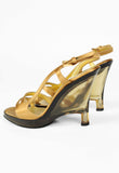 PRADA SS 1998 GOLD LUCITE WEDGE HEELS