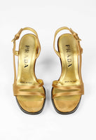 PRADA SS 1998 GOLD LUCITE WEDGE HEELS