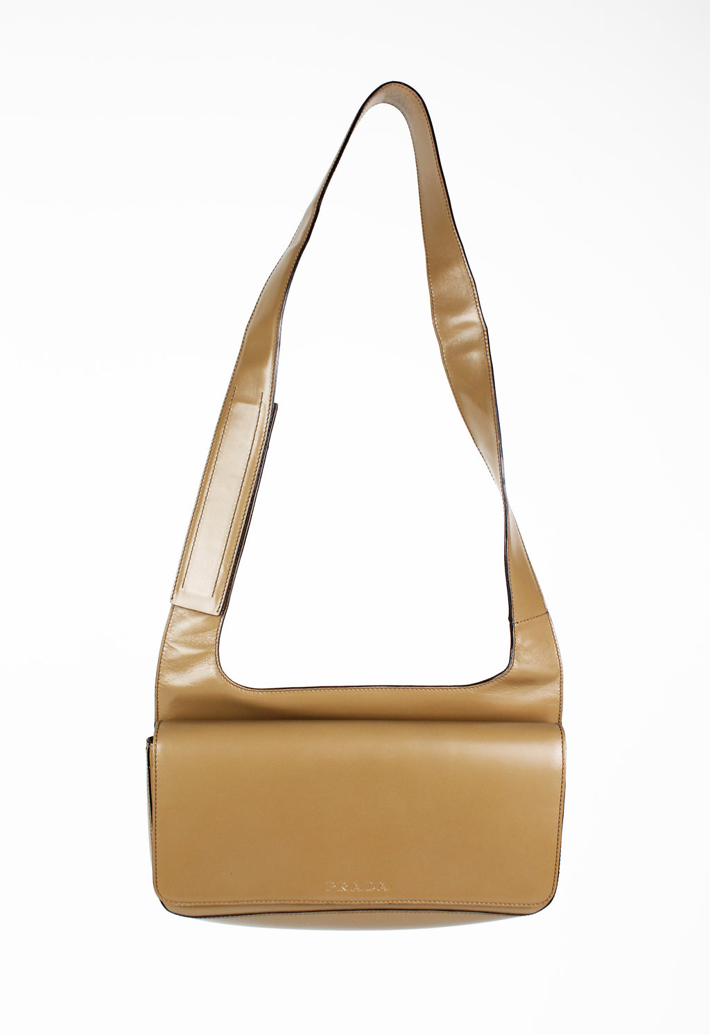PRADA SS 1999 CAMEL LEATHER SHOULDER BAG