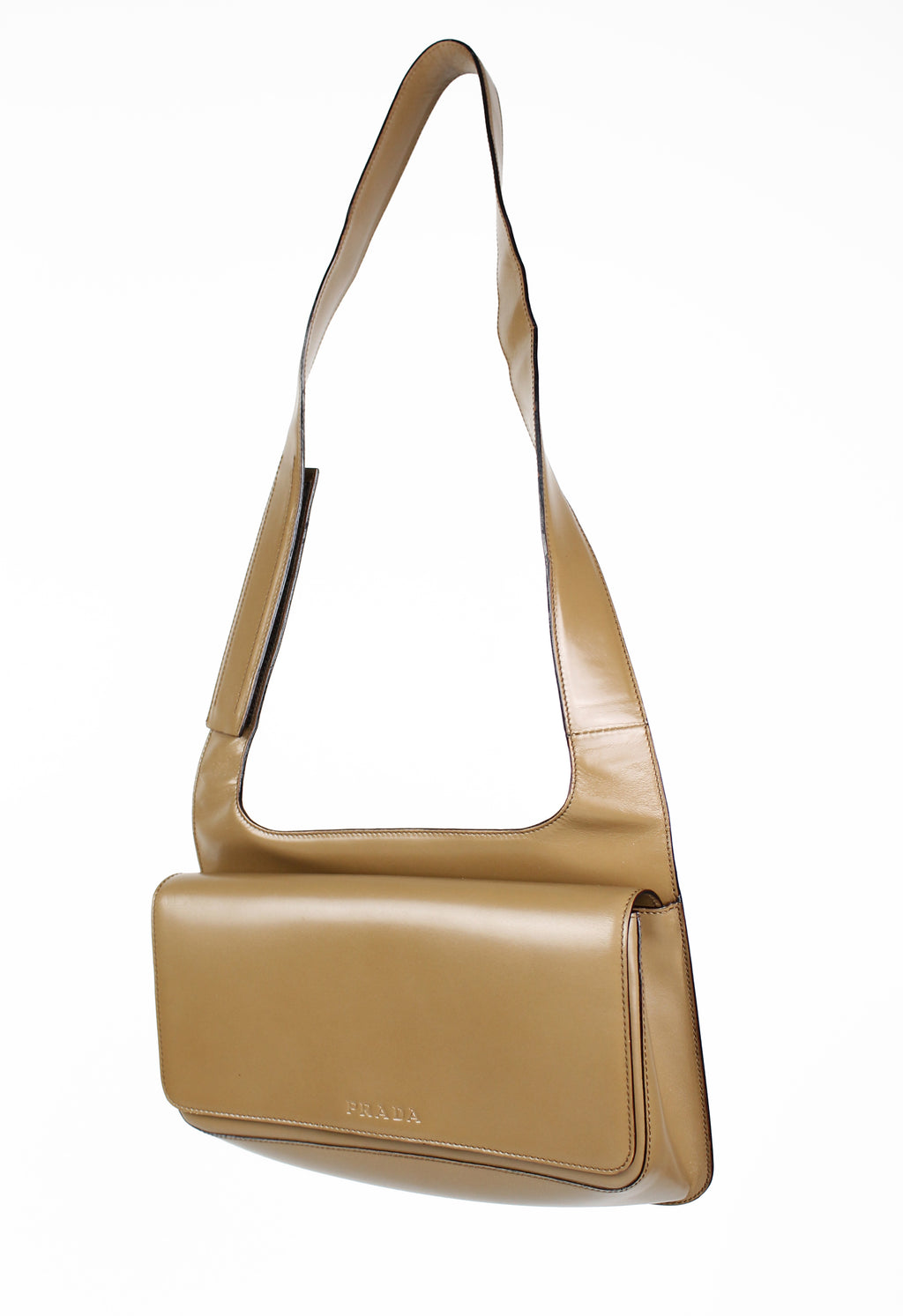 PRADA SS 1999 CAMEL LEATHER SHOULDER BAG
