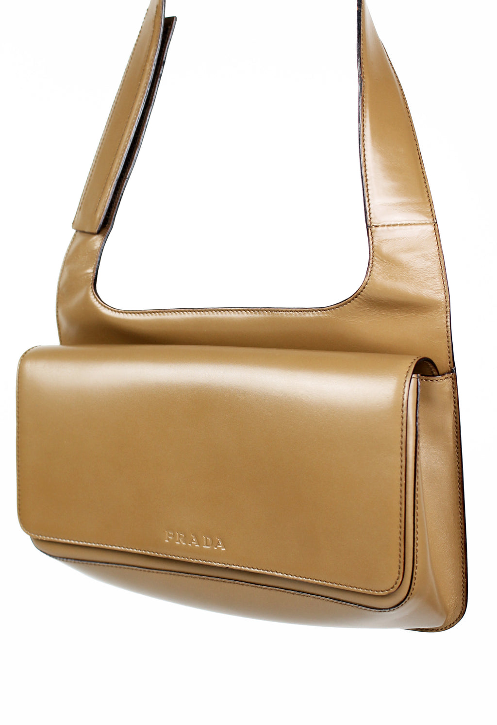 PRADA SS 1999 CAMEL LEATHER SHOULDER BAG