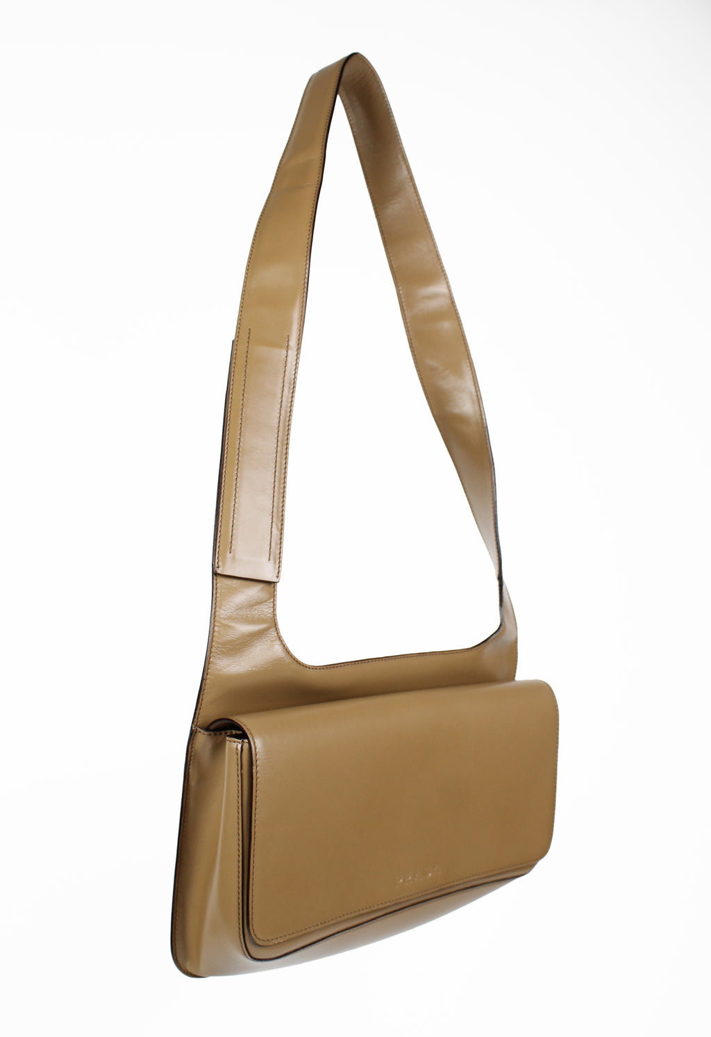 PRADA SS 1999 CAMEL LEATHER SHOULDER BAG