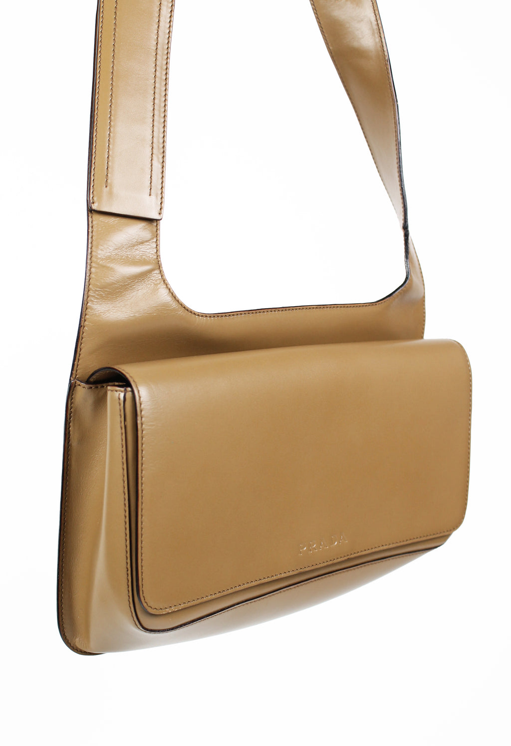 PRADA SS 1999 CAMEL LEATHER SHOULDER BAG
