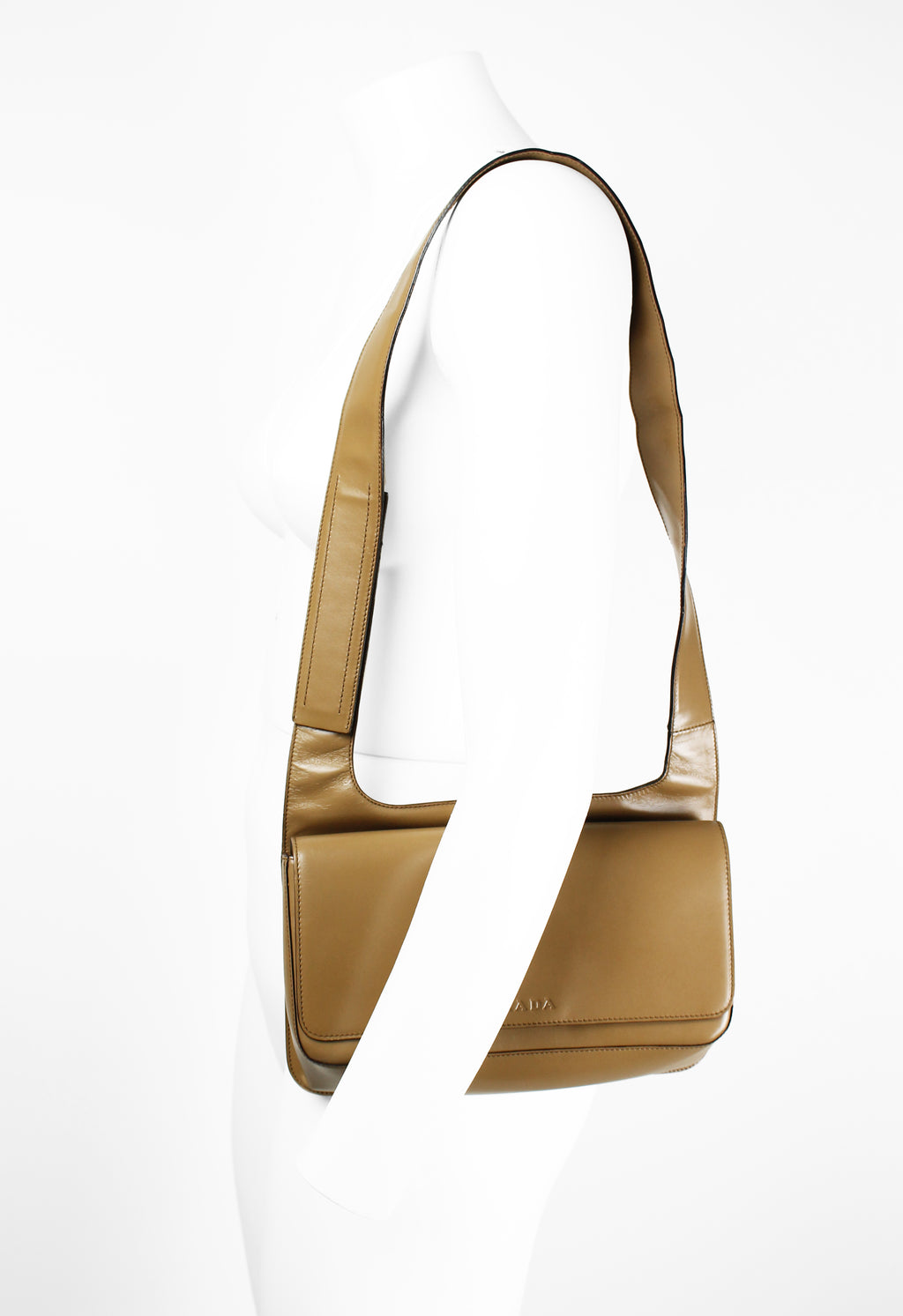 PRADA SS 1999 CAMEL LEATHER SHOULDER BAG