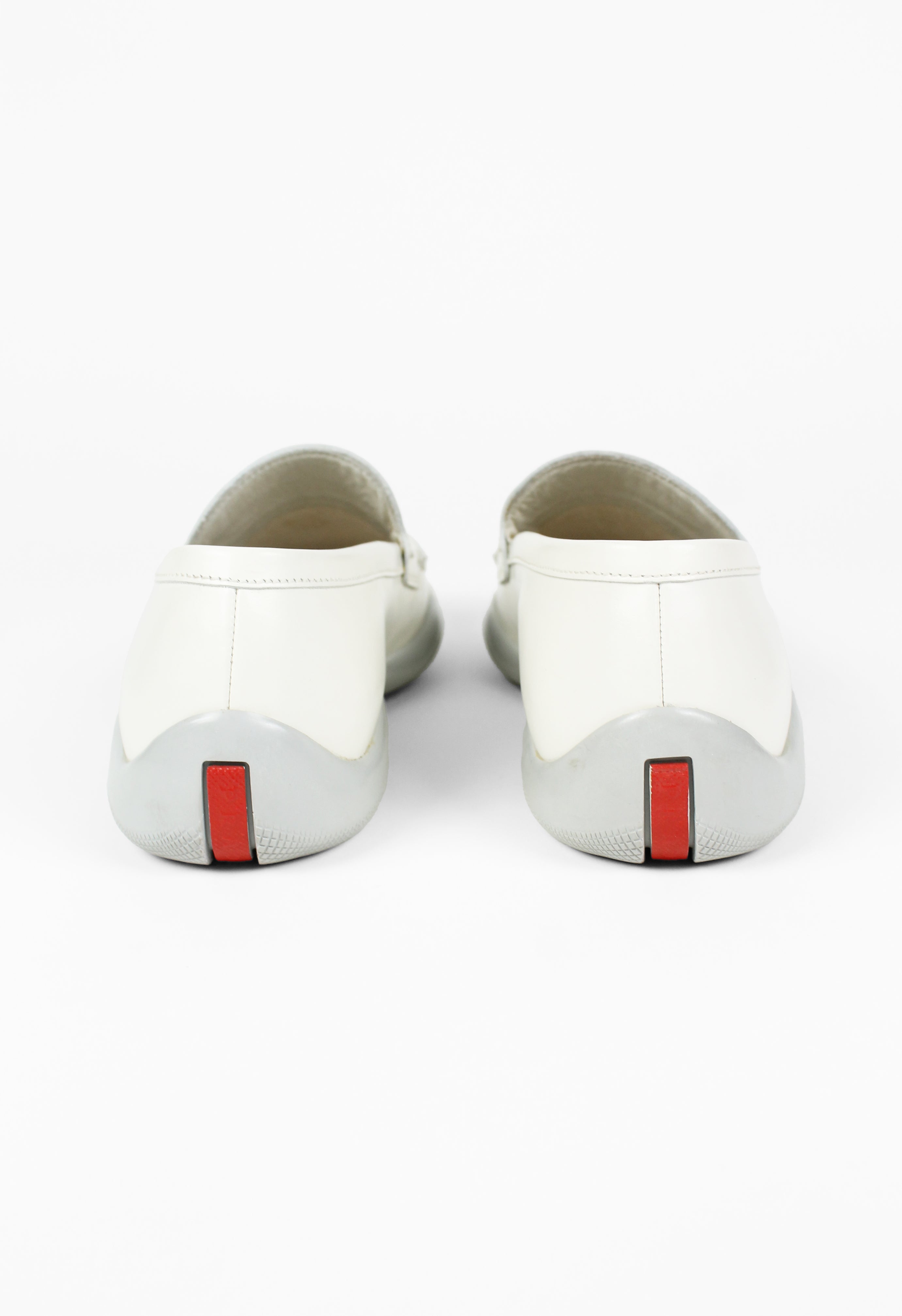 PRADA SS 1999 WHITE LEATHER LOAFERS