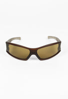 PRADA SS 2000 BROWN BI-COLOUR CURVED SUNGLASSES