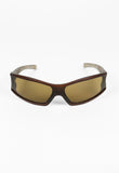 PRADA SS 2000 BROWN BI-COLOUR CURVED SUNGLASSES