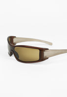 PRADA SS 2000 BROWN BI-COLOUR CURVED SUNGLASSES