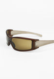 PRADA SS 2000 BROWN BI-COLOUR CURVED SUNGLASSES