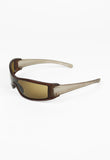 PRADA SS 2000 BROWN BI-COLOUR CURVED SUNGLASSES