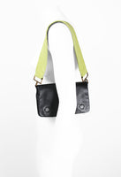 PRADA SS 2001 BLACK AND LIME LEATHER FLAP BAG