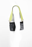 PRADA SS 2001 BLACK AND LIME LEATHER FLAP BAG