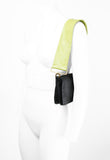 PRADA SS 2001 BLACK AND LIME LEATHER FLAP BAG