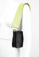 PRADA SS 2001 BLACK AND LIME LEATHER FLAP BAG