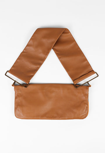 PRADA SS 2001 BROWN AND ORANGE LEATHER FLAP BAG – THE 543