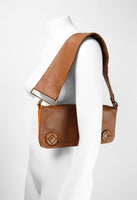 PRADA SS 2001 BROWN AND ORANGE LEATHER FLAP BAG