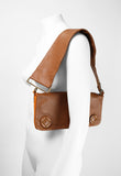 PRADA SS 2001 BROWN AND ORANGE LEATHER FLAP BAG