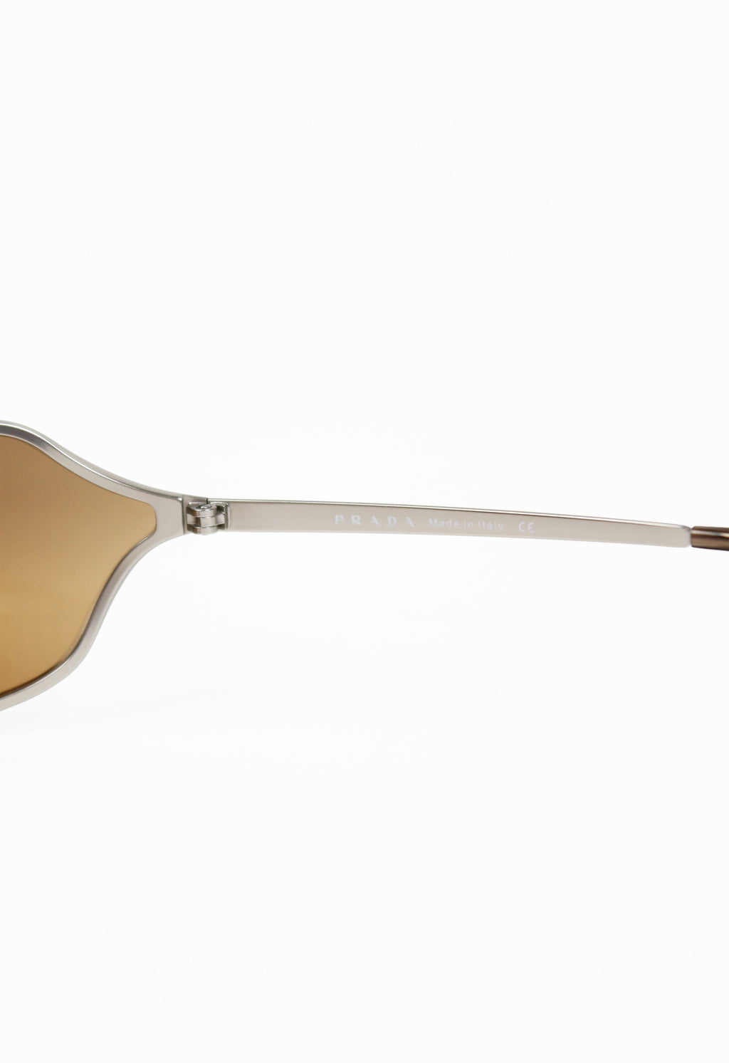 PRADA SS 2004 MATTE SILVER WRAPAROUND SUNGLASSES