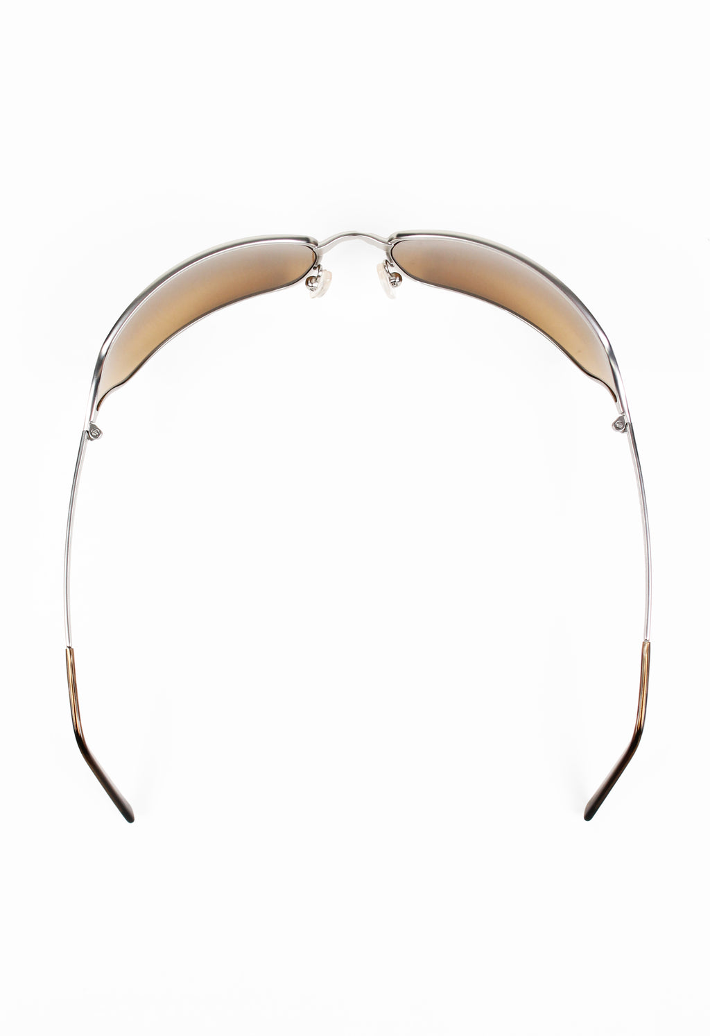 PRADA SS 2004 MATTE SILVER WRAPAROUND SUNGLASSES